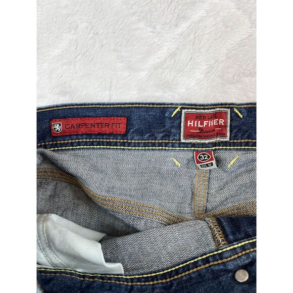 Vintage Tommy Hilfiger Jeans Mens Carpenter Red Label Hip Hop Baggie - Sz 32x27 - Picture 8 of 11
